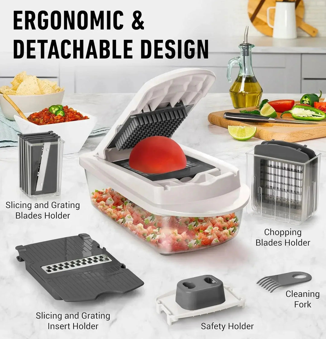 Vegetable Cutter | Dice Slice and Grate | Collection Box & Safety Holder 7