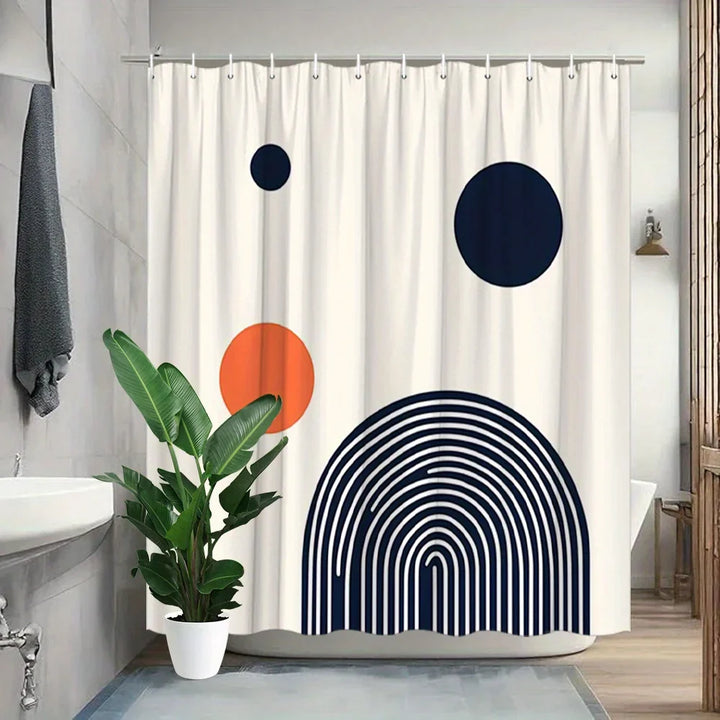 Geometrischer Polyester Duschvorhang - Circlify
