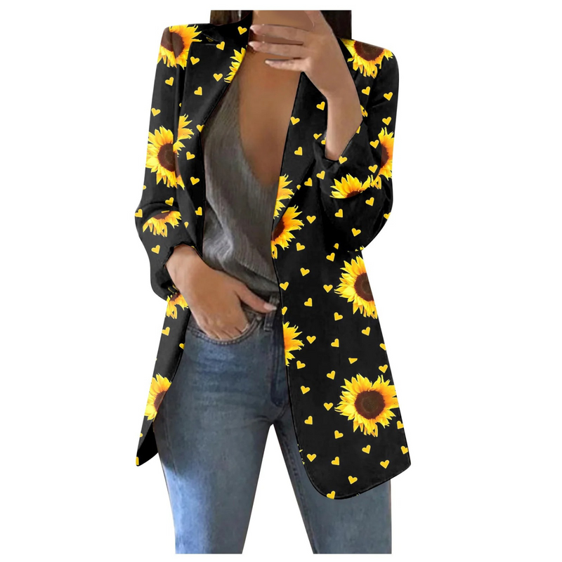 Bedruckter kurzer Damenblazer - Savannah