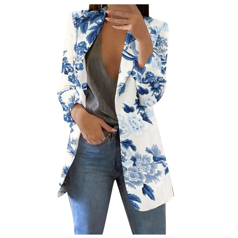 Bedruckter kurzer Damenblazer - Savannah