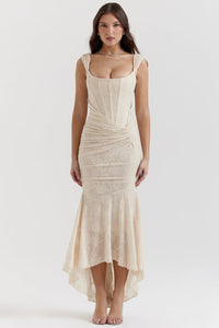 Gerafftes Schulterfreies Kleid - Linda