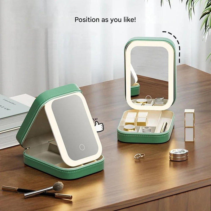 Compact Illuminated Makeup Organizer for On the Go - Liora