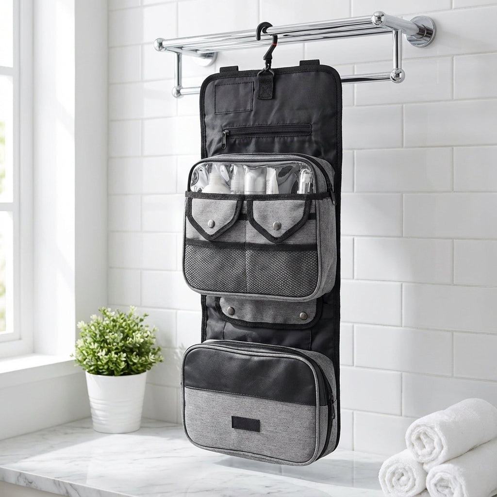 Gevouwen Hangende Toilettas - ToiletryMate