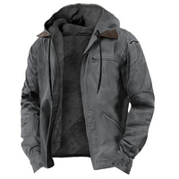 Men's Removable-Hood Winter Jacket - Warm Full-Zip Layer 3