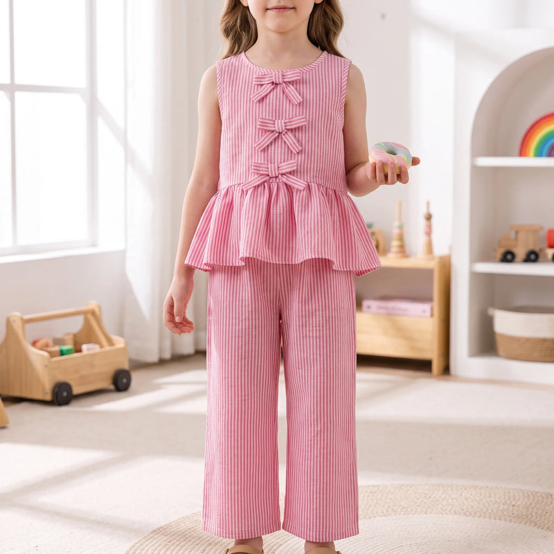 Girls' Striped Two-Piece Summer Set - SweetStripe