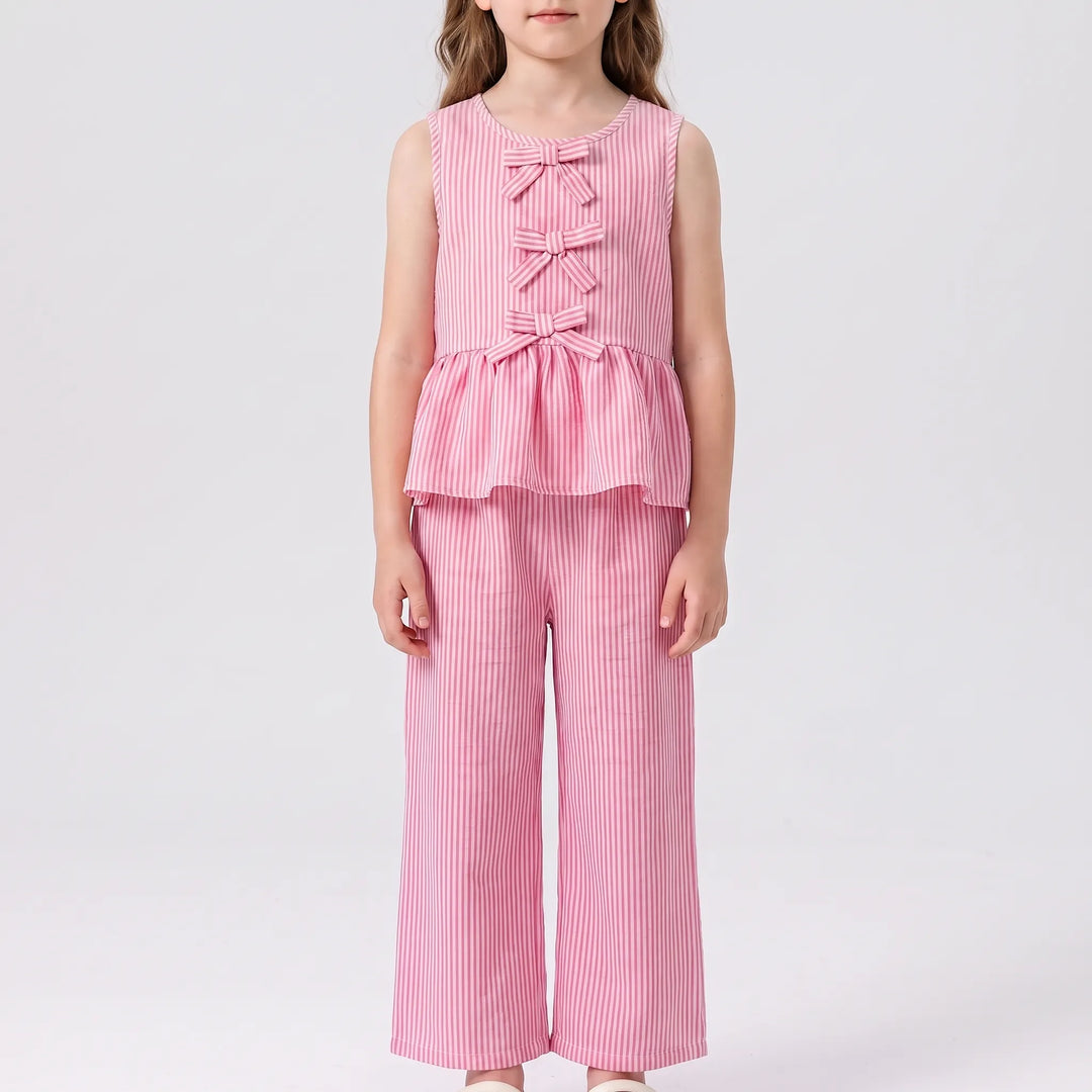 Girls' Striped Two-Piece Summer Set - SweetStripe