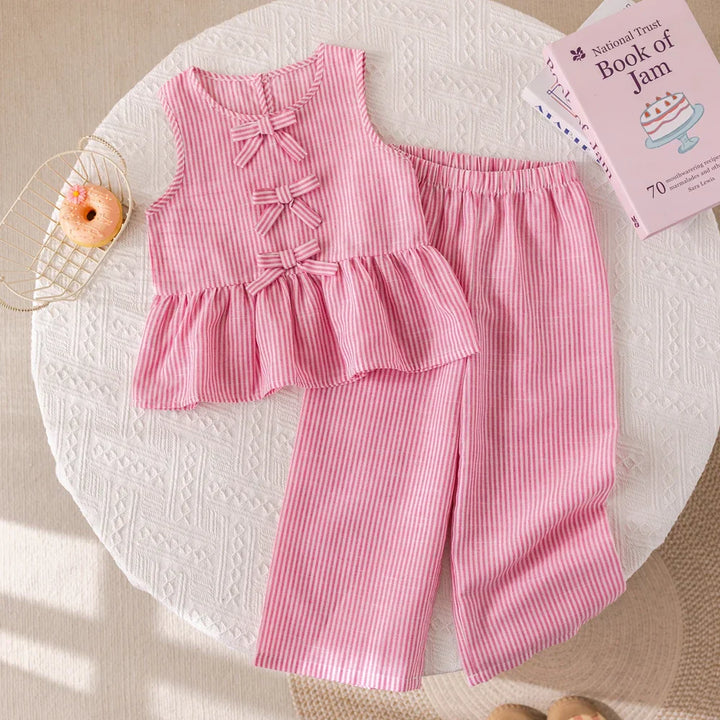 Girls' Striped Two-Piece Summer Set - SweetStripe
