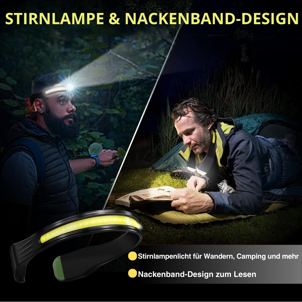 Leistungsstarke Stirnlampe mit breitstrahlender LED - BrightBeam