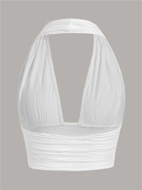 Diep Uitgesneden Haltertop met Open Rug – Liora