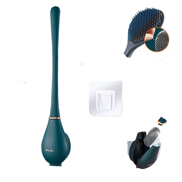 Silikon-Toilettenbürste mit Wandhalter & Tropfenauffang – Clevora