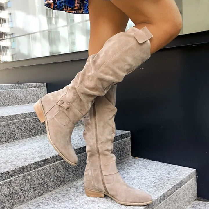 Stilvolle kniehohe Winterstiefel für Damen - Frost