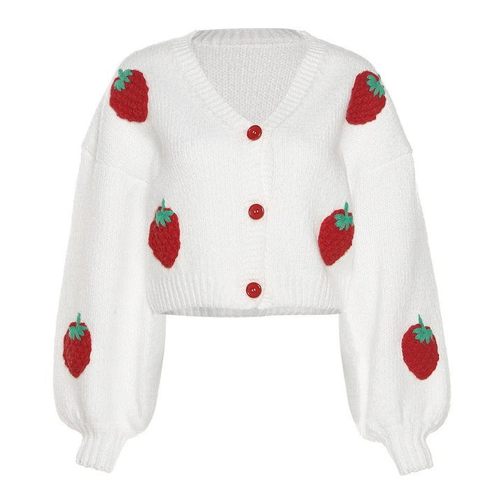 Soof Vest | Knitted soft vest with cute little strawberries