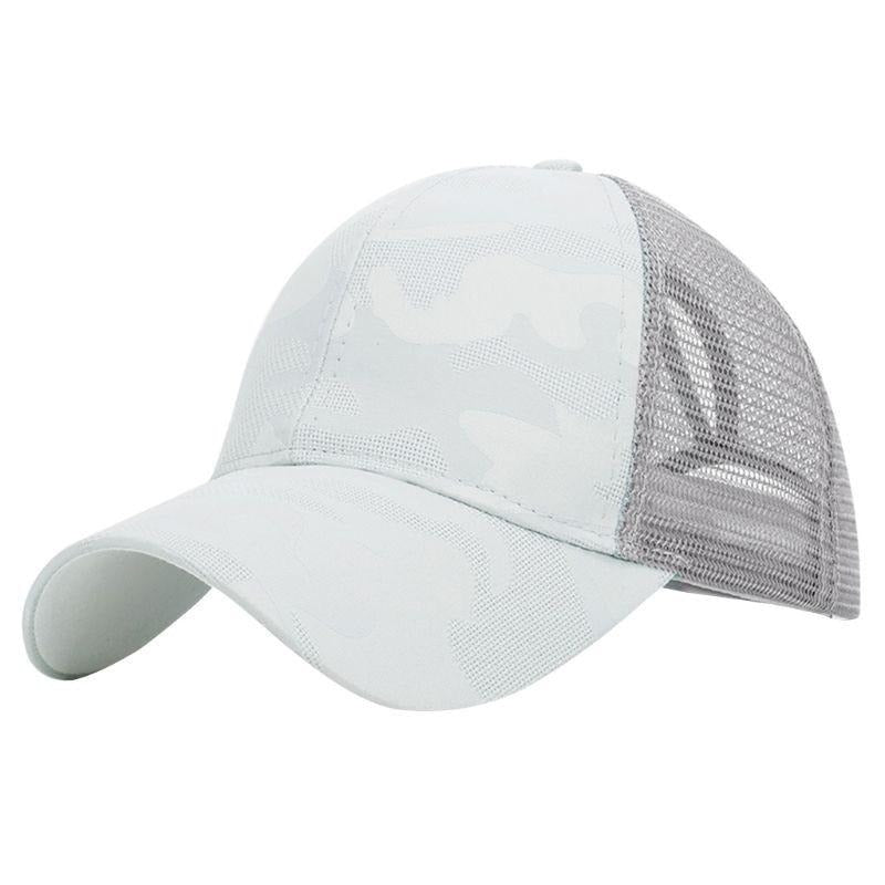 Trendige Damen-Baseballkappe mit Pferdeschwanzöffnung und Klettverschluss – Leona