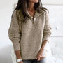 Damen Halfzip Pullover mit Struktur und Langarm – Noelle