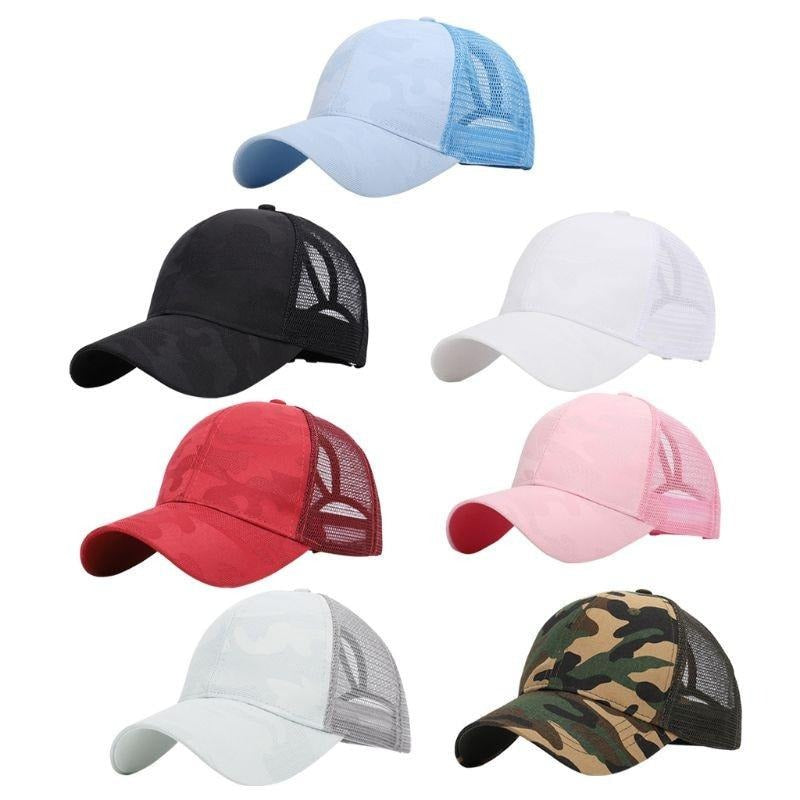 Trendige Damen-Baseballkappe mit Pferdeschwanzöffnung und Klettverschluss – Leona