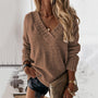 Legerer V-Ausschnitt Strickpullover - Layla
