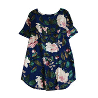 Floral summer casual dress with short sleeves for women - Malina
