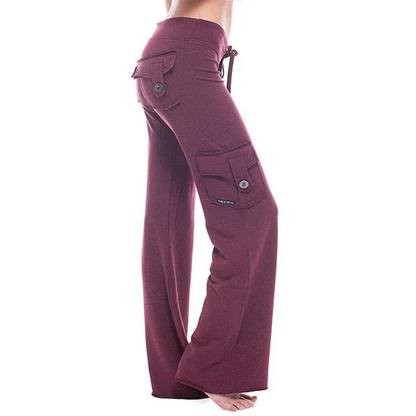 Damen Bootcut Cargohose mit Taschen - Isabella