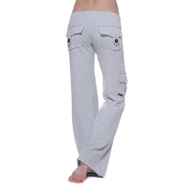 Damen Bootcut Cargohose mit Taschen - Isabella