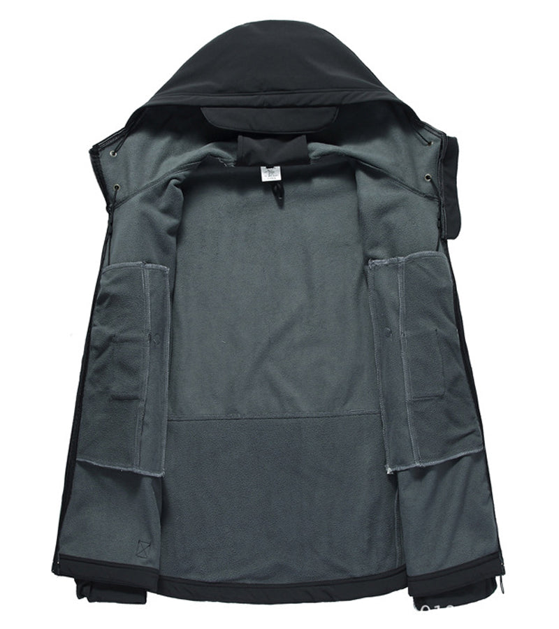 Herren Softshelljacke mit Kapuze - Titan
