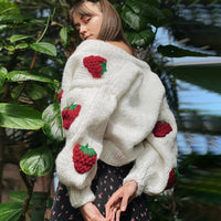 Soof Vest | Knitted soft vest with cute little strawberries