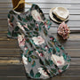Blumiges Sommerfreizeitkleid mit kurzen Ärmeln für Damen - Malina