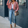Trendige Wildleder Damenjacke mit Quasten - Isabella