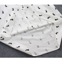 Playful shirt dress with rabbit print and lapel collar - Elina