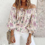Geblümte Damen-Chiffonbluse mit Rüschenärmeln – Elvira