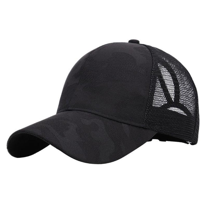 Trendige Damen-Baseballkappe mit Pferdeschwanzöffnung und Klettverschluss – Leona