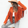 Trendige Wildleder Damenjacke mit Quasten - Isabella