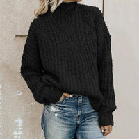 Bequemer gestrickter Pullover mit Rollkragen - Elise