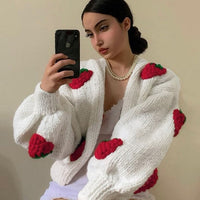 Soof Vest | Knitted soft vest with cute little strawberries