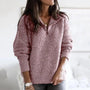 Damen Halfzip Pullover mit Struktur und Langarm – Noelle