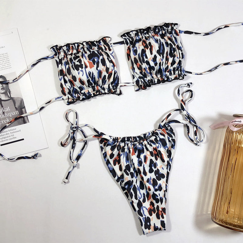 Ruffie Bikini | A stylish bikini with animal print