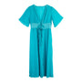 Langes Strandkleid mit Spitzen-Detail und Schleifenverschluss – Elara