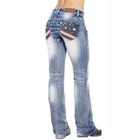 Women's Bootcut Jeans with Flag Details – Madison