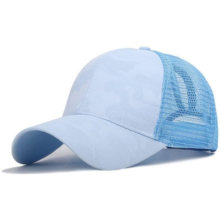 Trendige Damen-Baseballkappe mit Pferdeschwanzöffnung und Klettverschluss – Leona