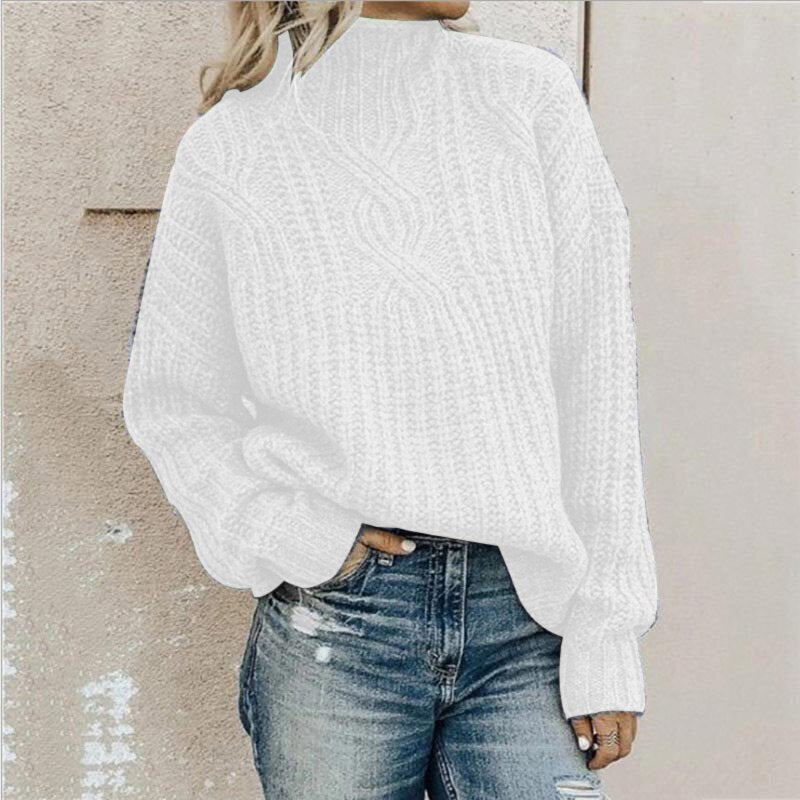 Bequemer gestrickter Pullover mit Rollkragen - Elise