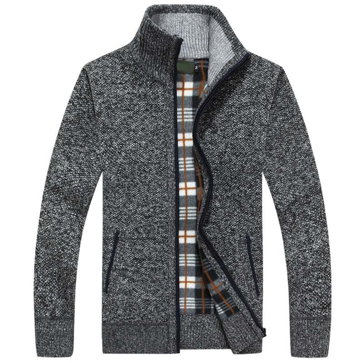 Gefütterte gestrickte Herrenweste mit Reißverschluss - Victor