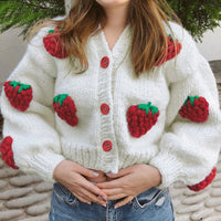 Soof Vest | Knitted soft vest with cute little strawberries