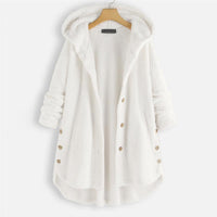 Trendige geschnittene Fleecejacke mit Kapuze - FleeceLux