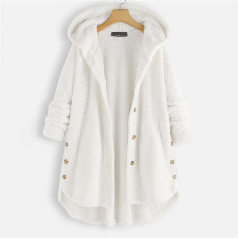 Trendige geschnittene Fleecejacke mit Kapuze - FleeceLux