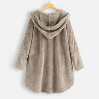 Trendige geschnittene Fleecejacke mit Kapuze - FleeceLux