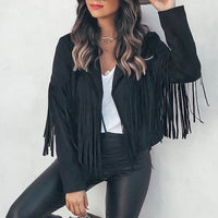 Trendy Suede Women's Jacket with Tassels - Isabella