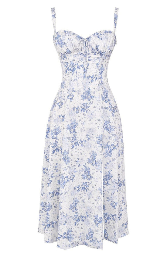 Geblümtes Maxikleid mit Taillierung - Fleur