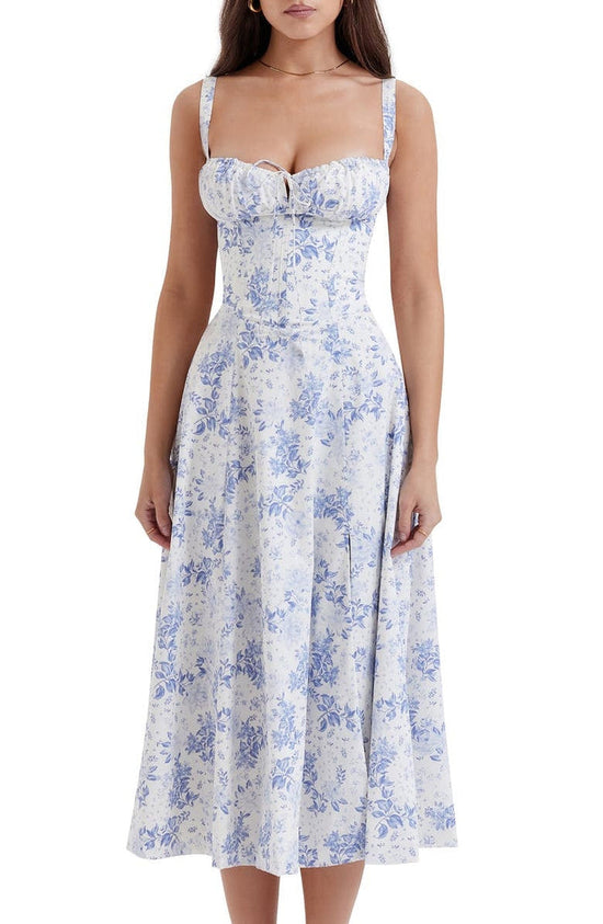 Geblümtes Maxikleid mit Taillierung - Fleur
