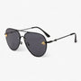 Vintage Piloten-Sonnenbrille mit Bienendetail – Halcyon