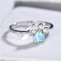 Silberner Opal- und Zirkoniaring - Celestine