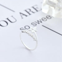 Verstellbarer Silberner Ring mit Emaille Wildblumen - Amaril